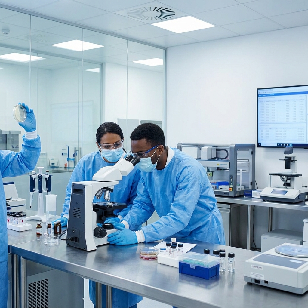 Scientists in lab to illustrate life sciences